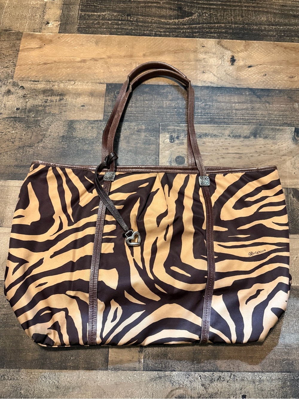 Brighton Tiger Striped Nylon Tote Bag - Picture 2 of 11